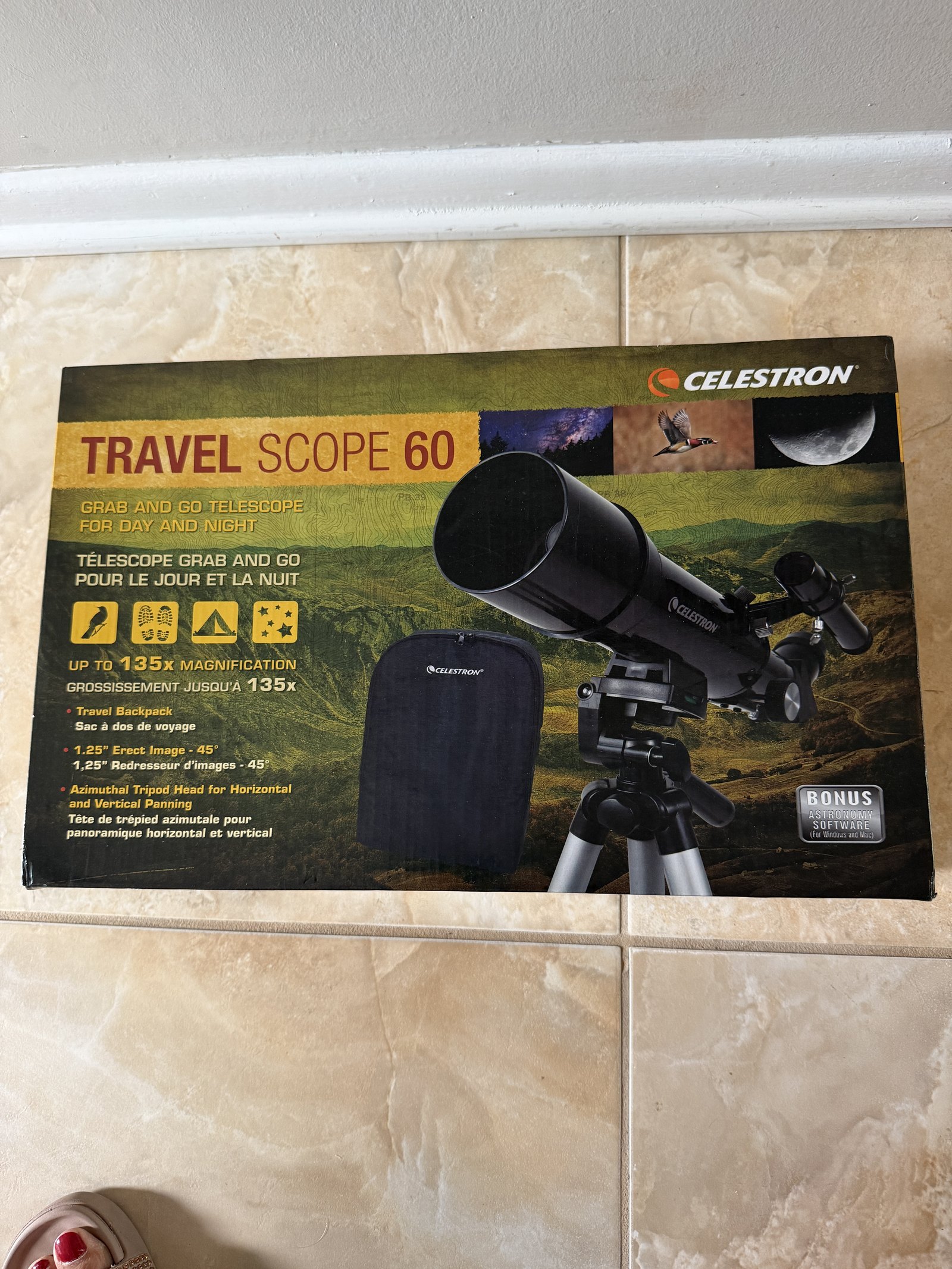 Boîte du télescope Celestron Travel Scope 60